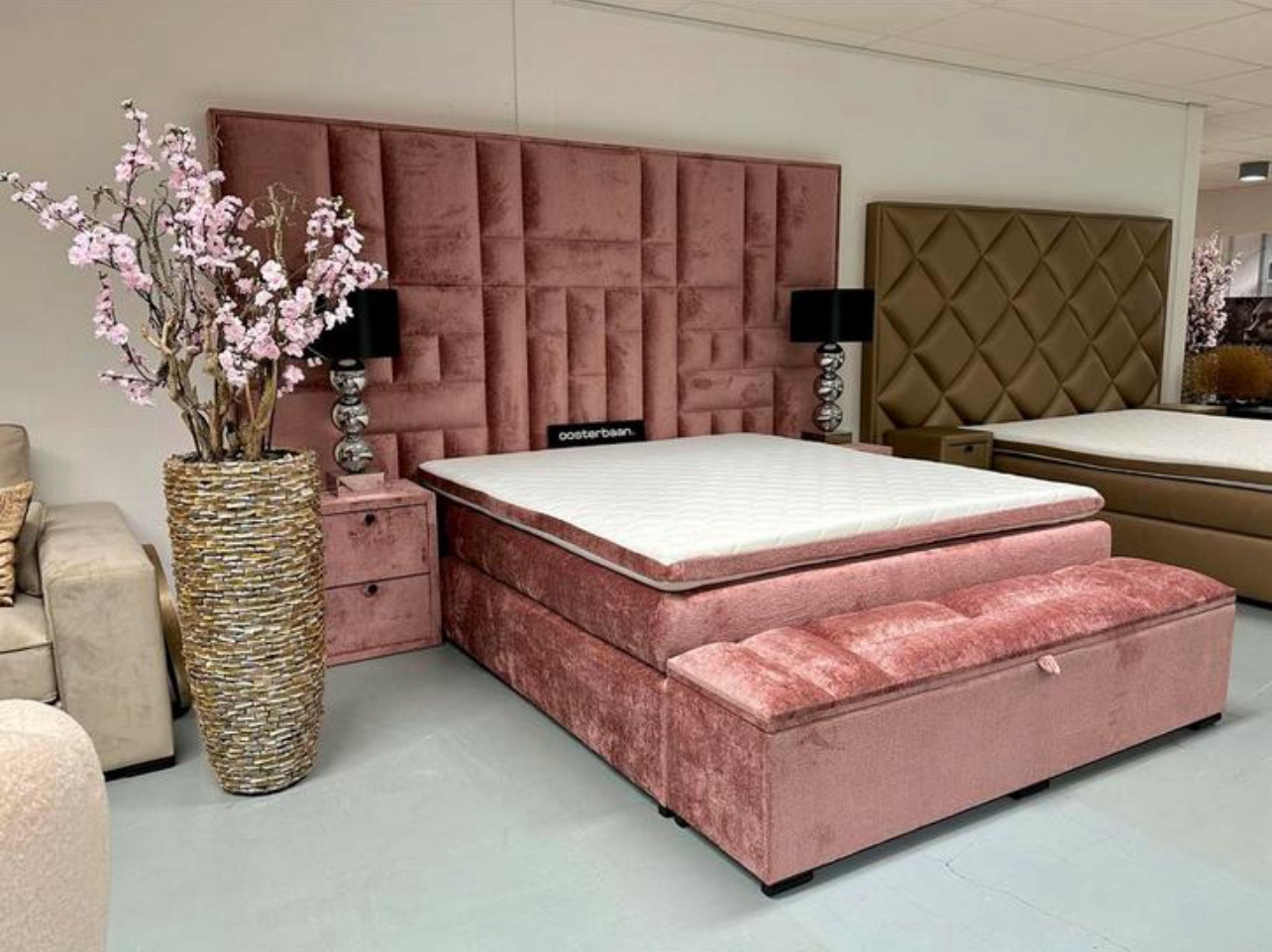 Luxe Velvet Boxspring Brussel Compleet 180x200cm NIEUW - Afbeelding 3