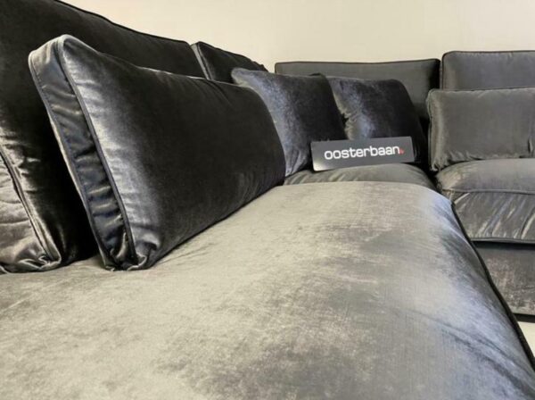 Luxe Velvet Hoekbank Pocket Grijs Chique 250x315cm - NIEUW - Afbeelding 2