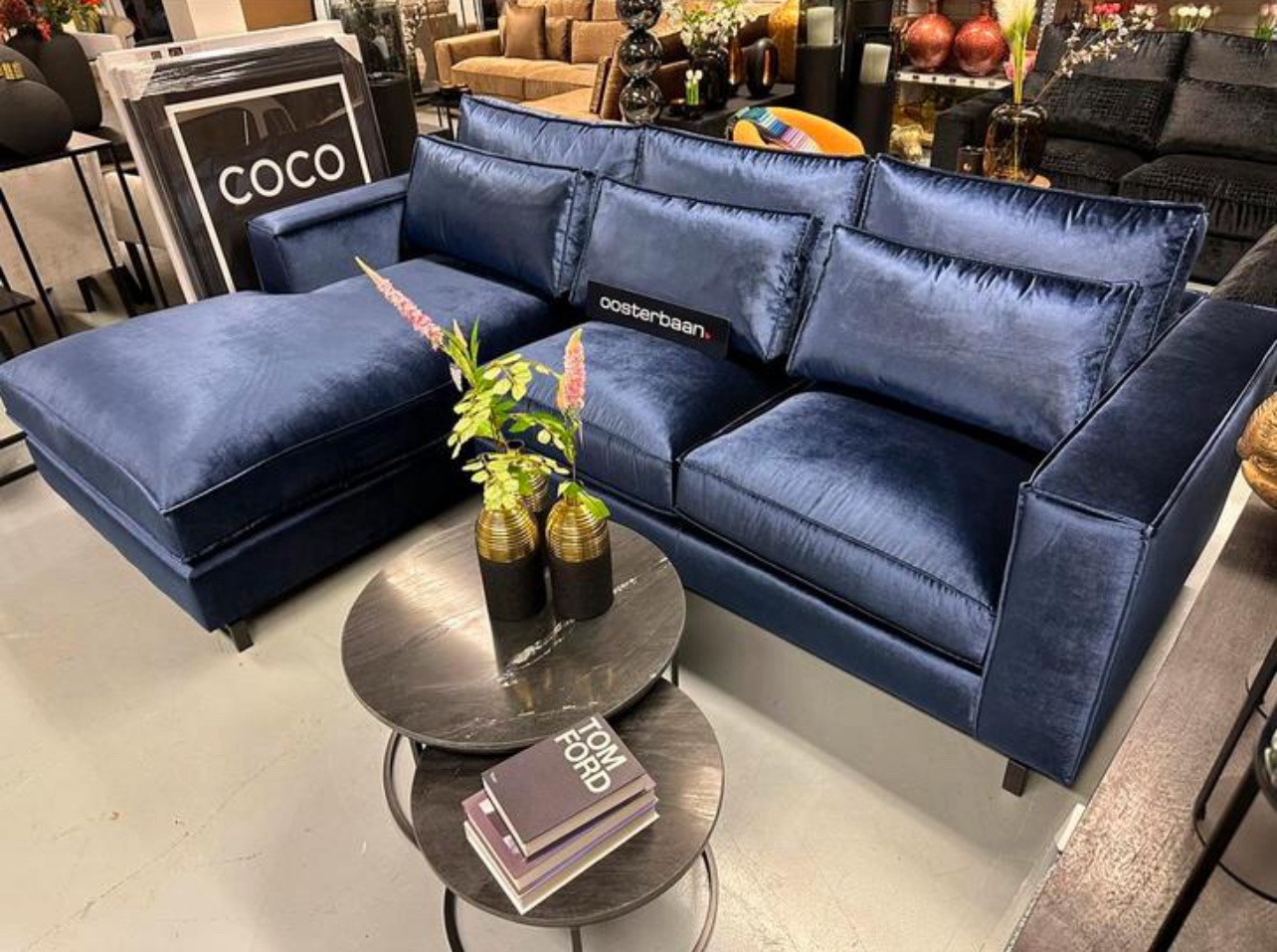 Luxe Velvet Loungebank King 200x290cm Blauw - Afbeelding 4