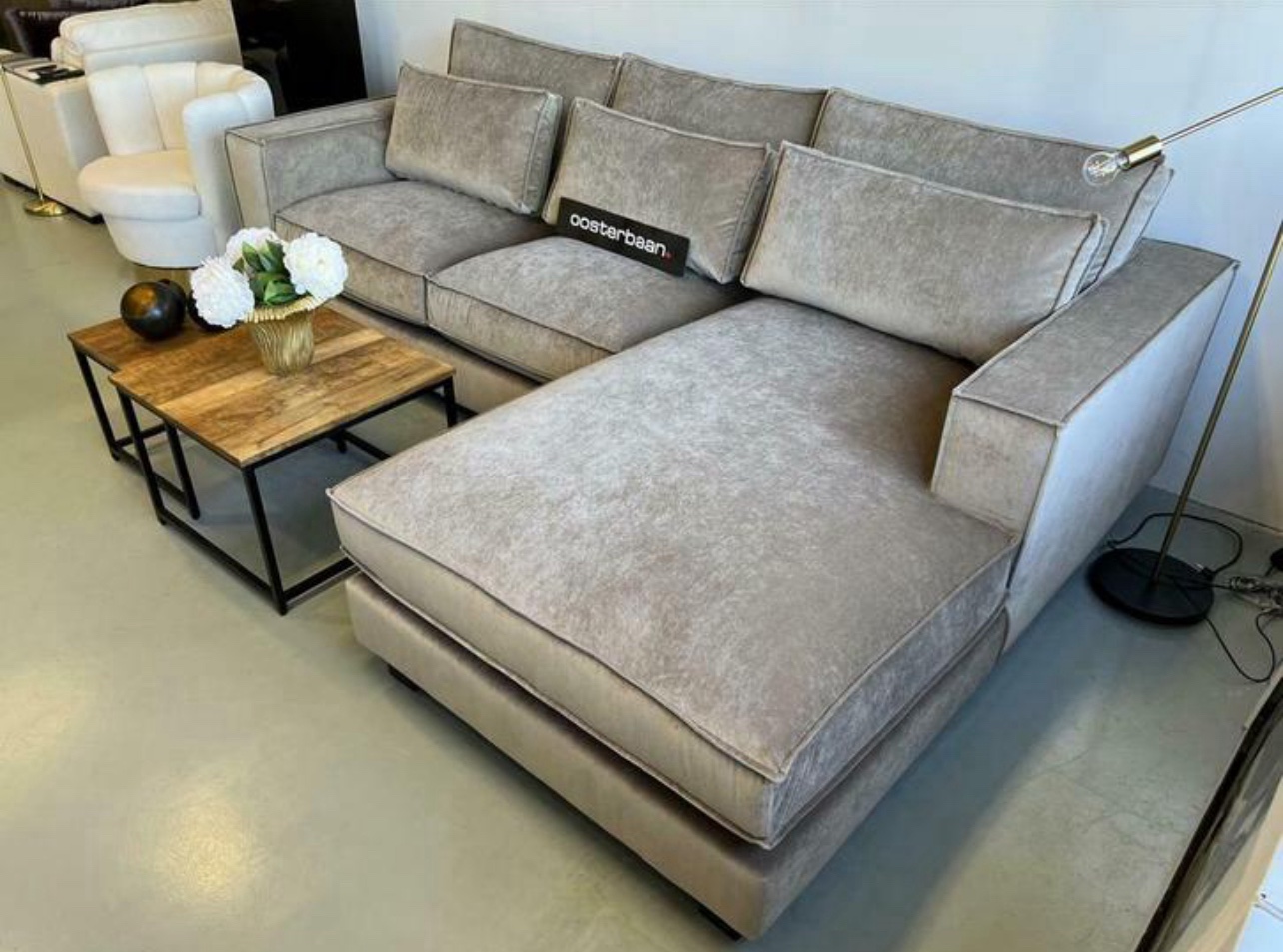 Luxe Velvet Loungebank King 290x200cm NIEUW - Genova stof - Afbeelding 4