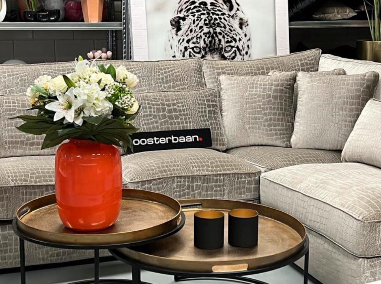 Luxe Velvet Croco Hoekbank Pocket 260x190cm NIEUW - Afbeelding 2