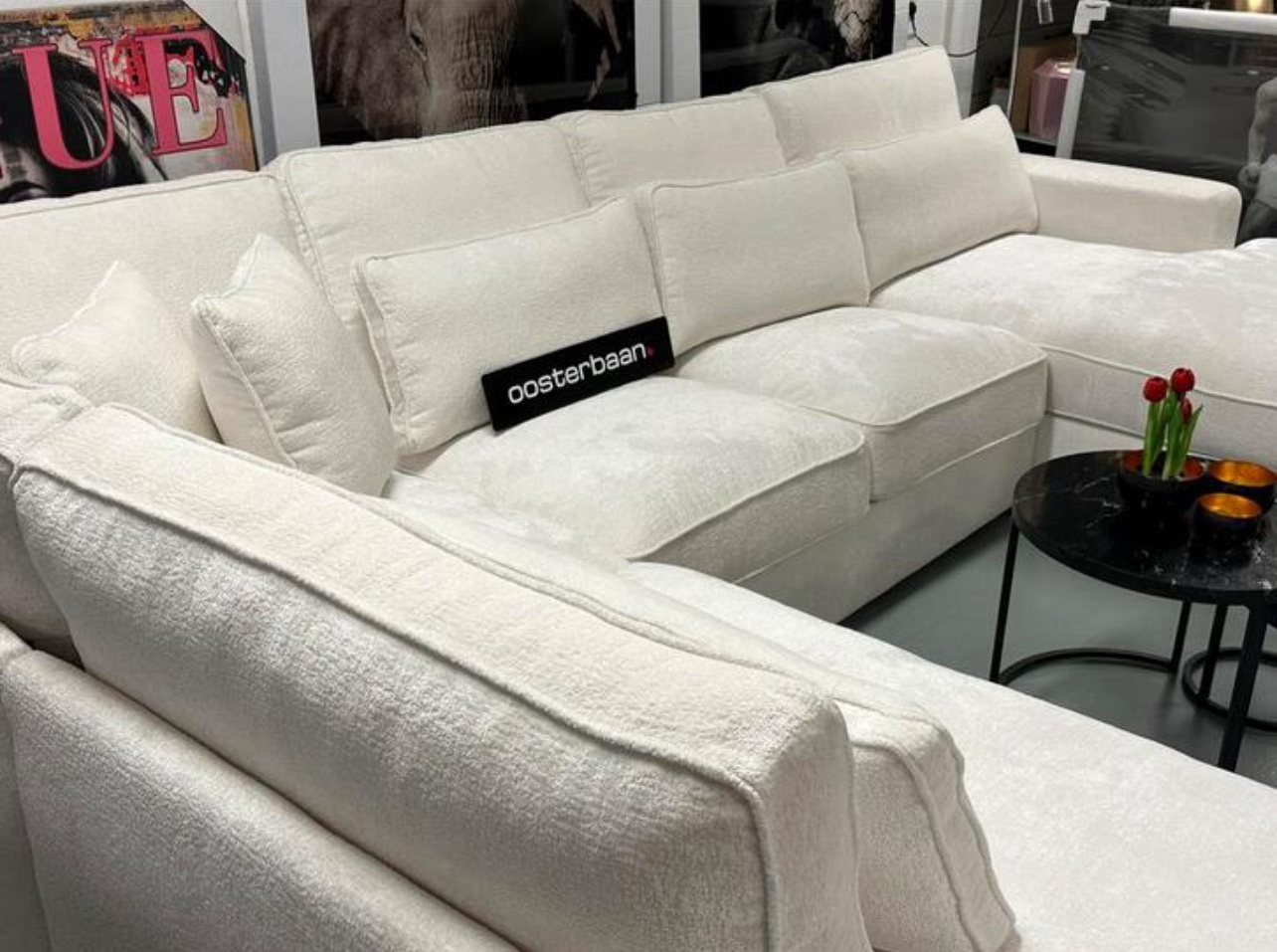 Luxe Velvet U-Bank Pocket 220x360x170cm Bergen904 stof - NIEUW - Afbeelding 4