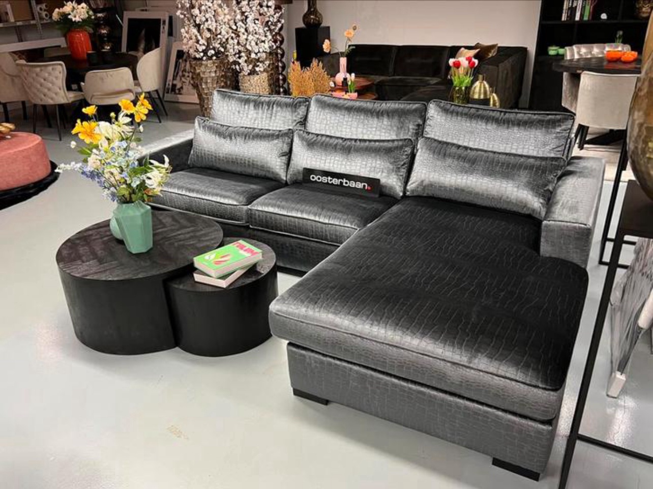 Luxe Loungebank Costa Croco806 Grijs 290x195cm NIEUW - Afbeelding 4