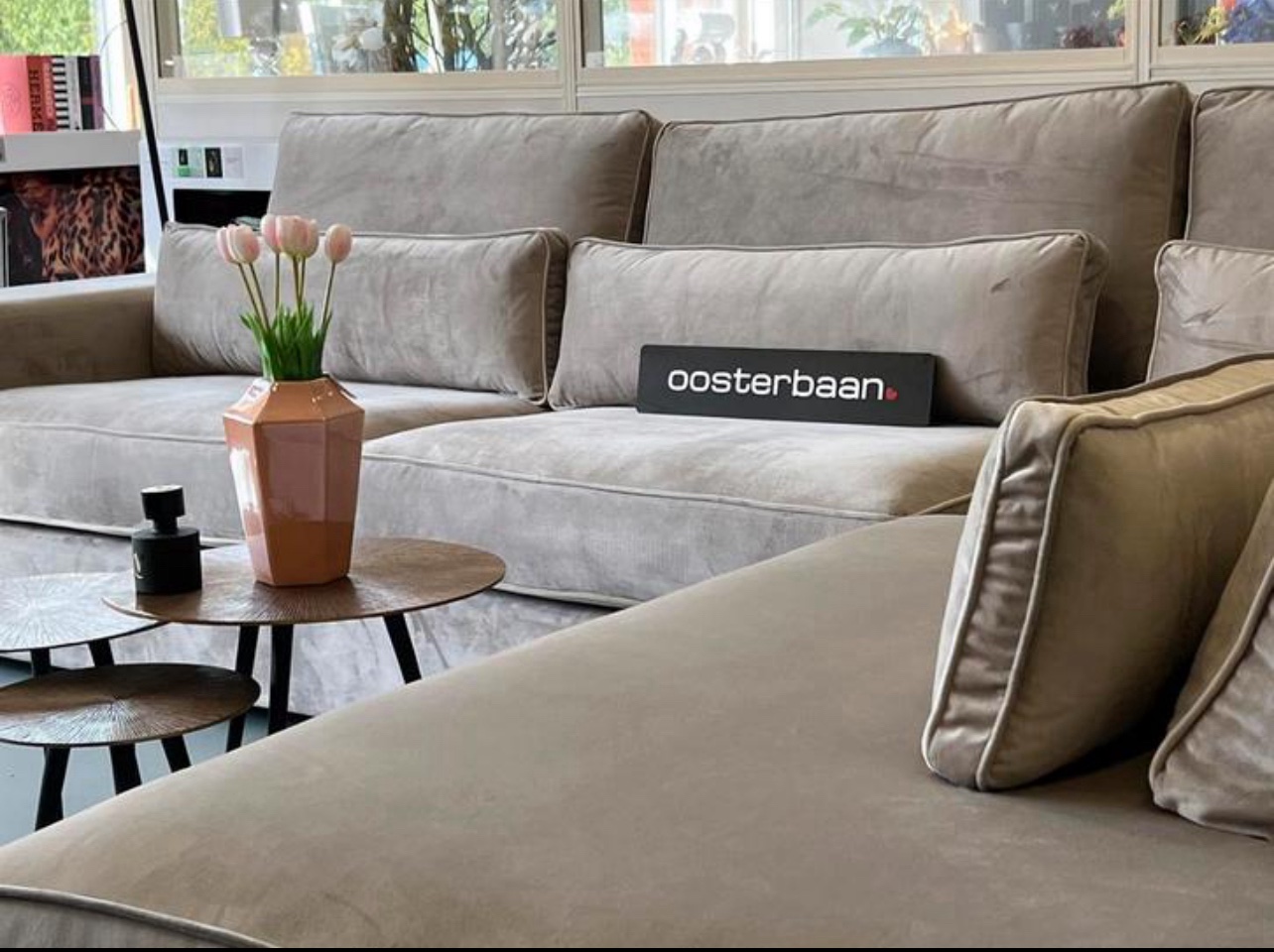 Luxe Velvet Hoekbank Pocket 340x260cm NIEUW - Khaki - Afbeelding 3