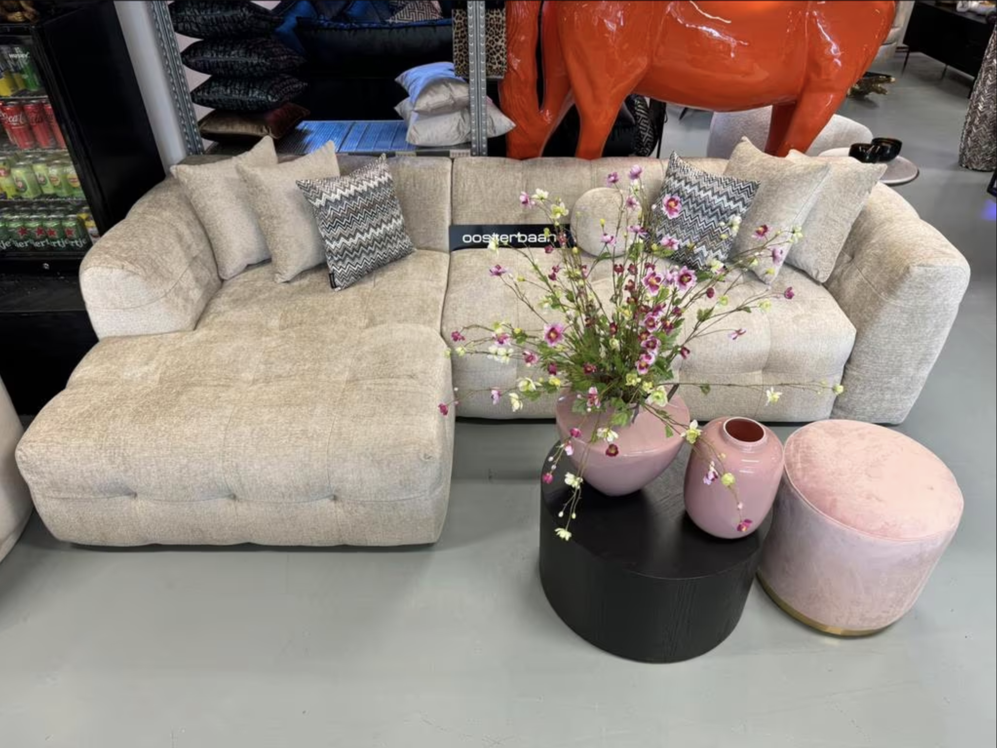 Luxe Velvet Teddy Loungebank Flipper Beige 160x290cm