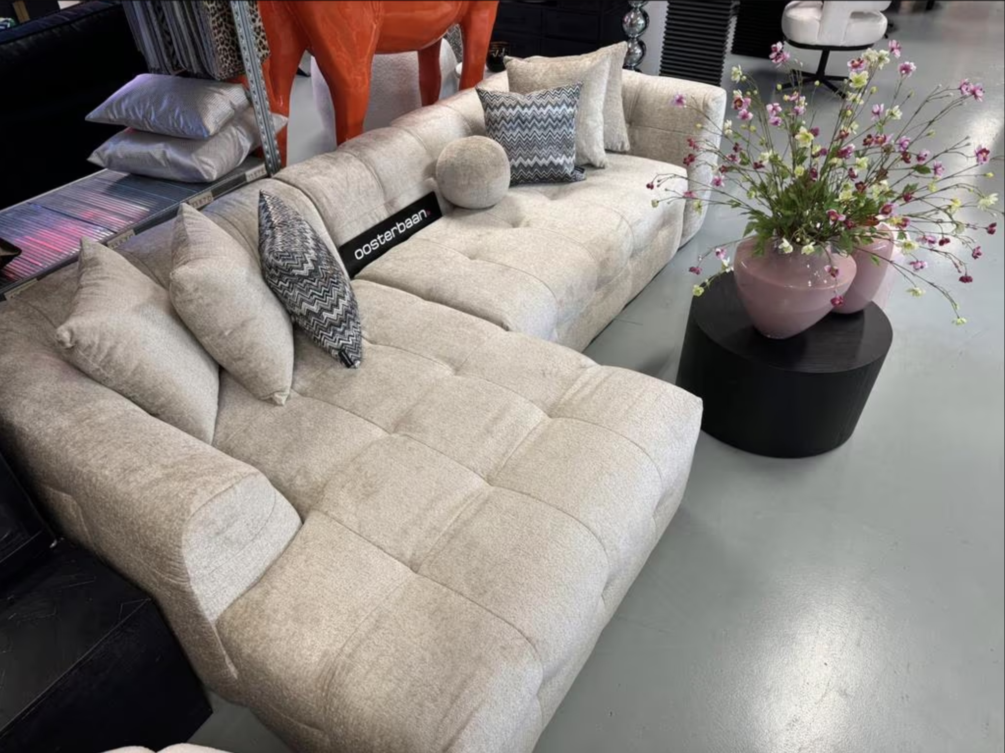 Luxe Velvet Teddy Loungebank Flipper Beige 160x290cm - Afbeelding 2