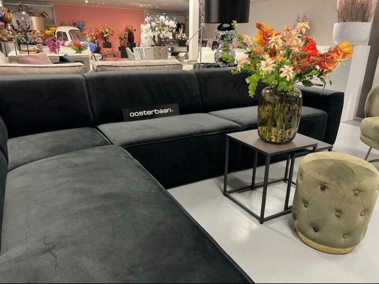 Luxe Elementen Hoekbank Zwart Velvet  230x320 NIEUW - Afbeelding 4