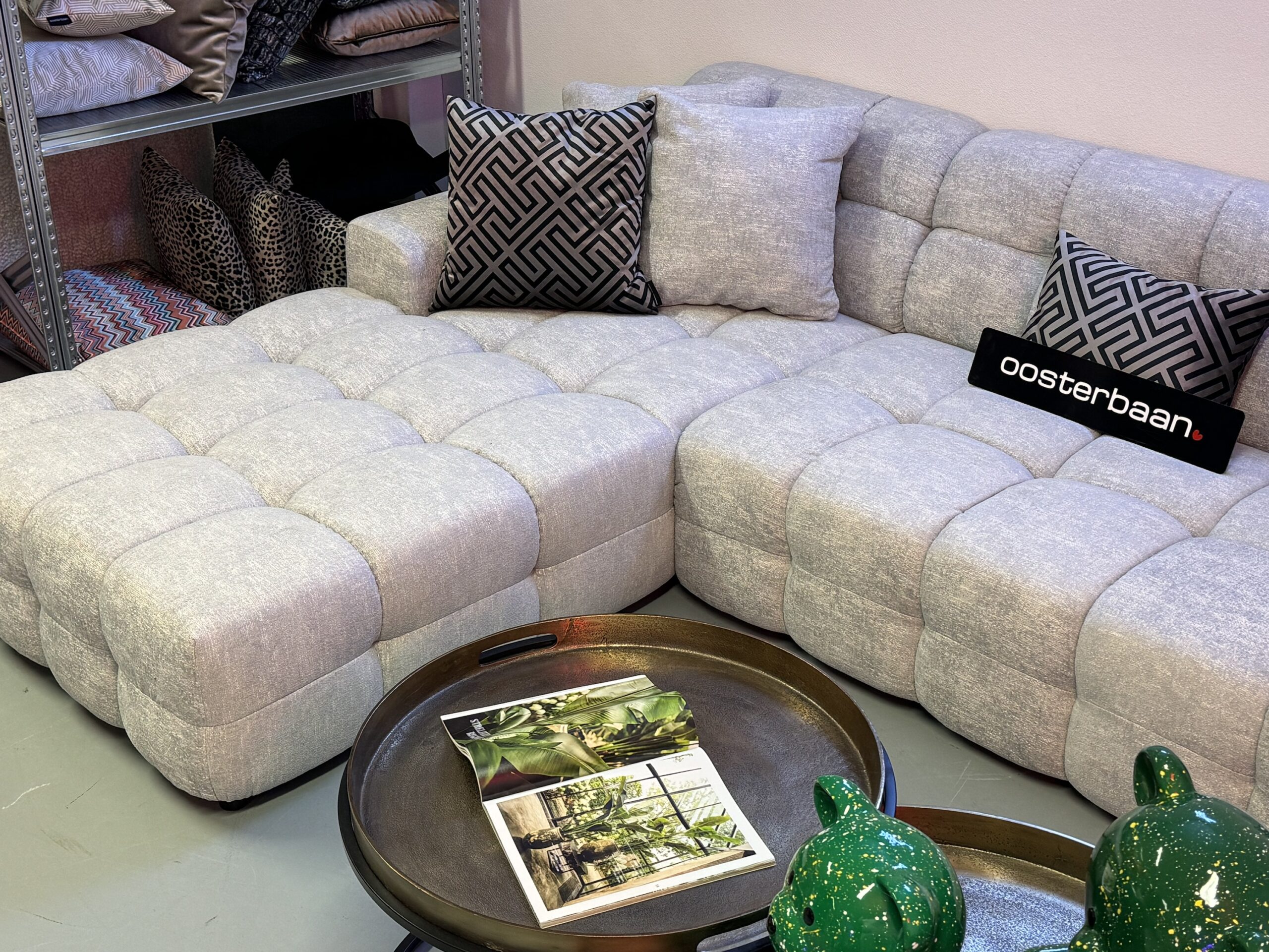 Luxe Velvet Loungebank Yently 200x300cm Grijs - Afbeelding 6