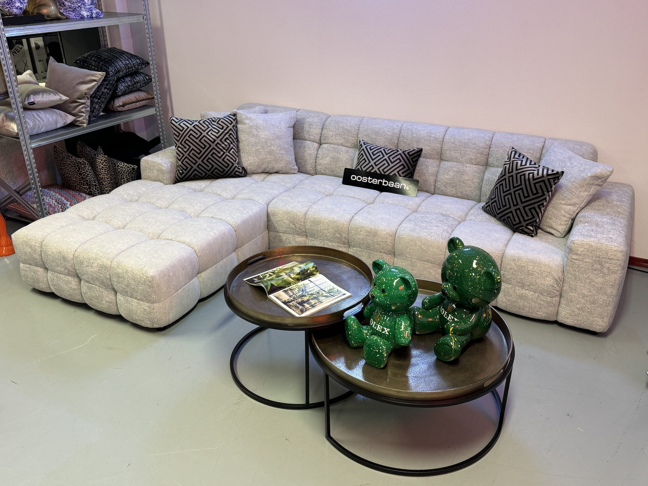 Luxe Velvet Loungebank Yently 200x300cm Grijs - Afbeelding 2