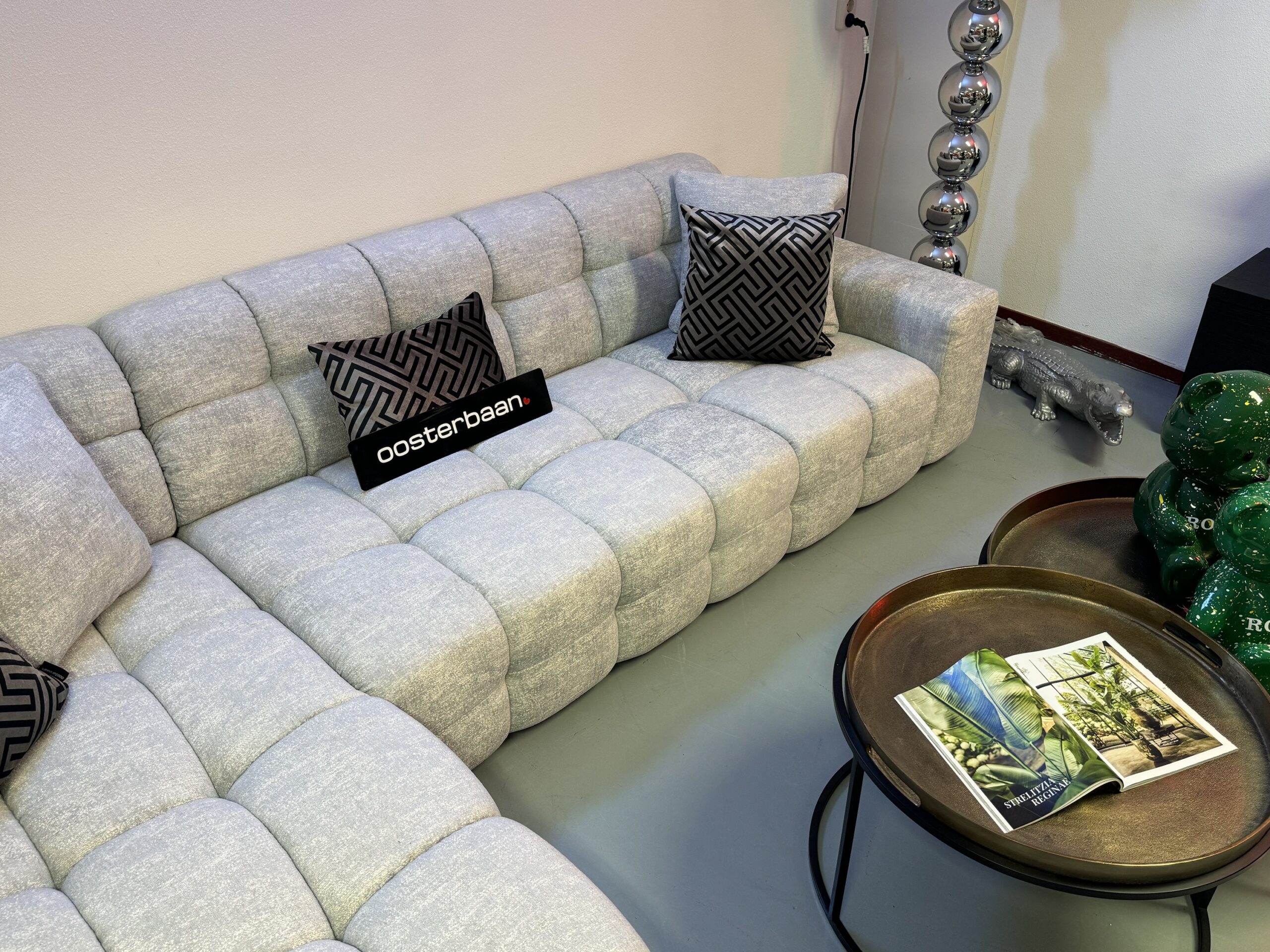 Luxe Velvet Loungebank Yently 200x300cm Grijs - Afbeelding 3