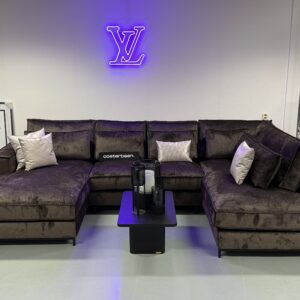 Luxe Teddy Velvet U-bank King Bergen107 Bruin 195x370x220cm