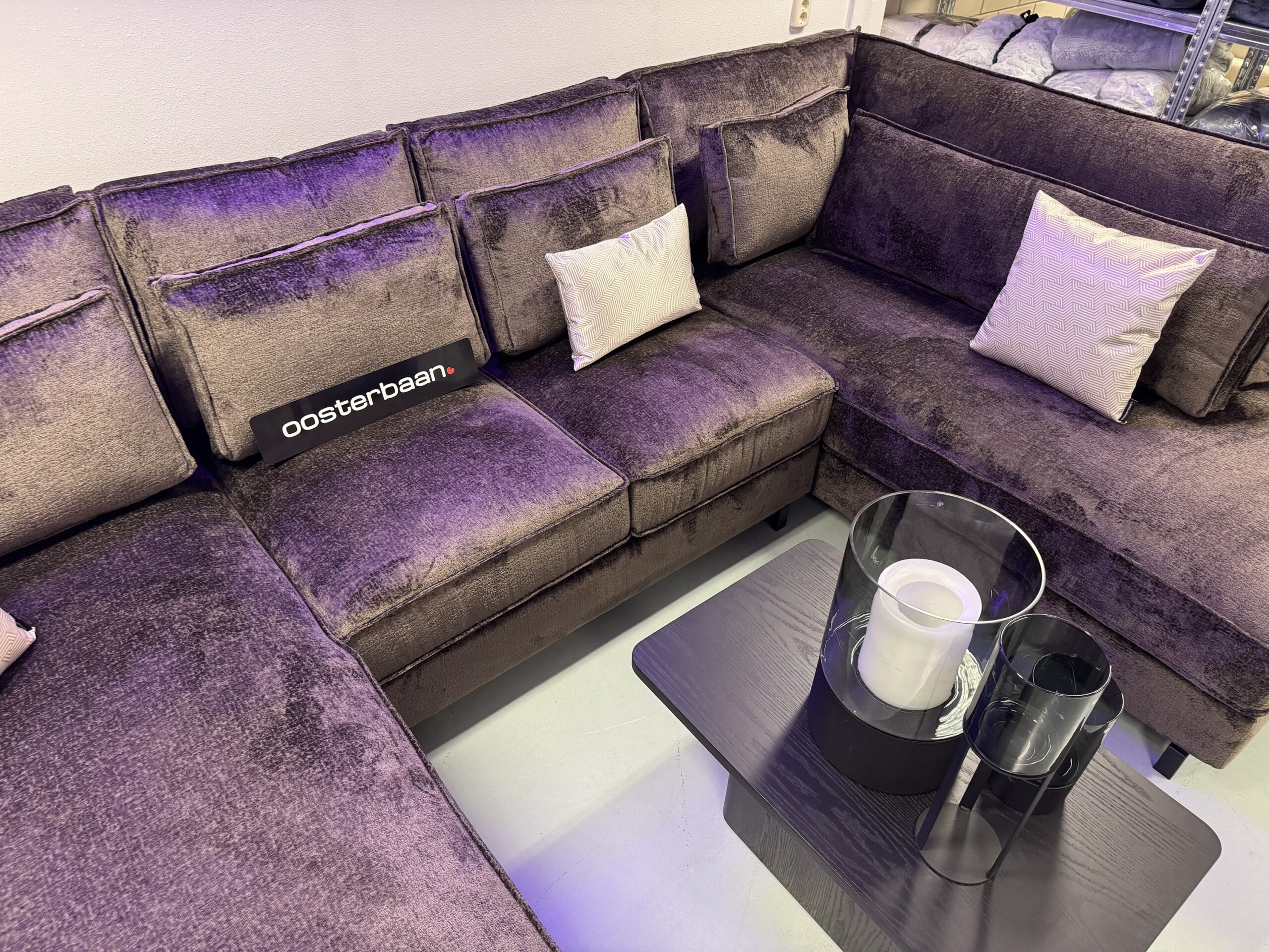 Luxe Teddy Velvet U-bank King Bergen107 Bruin 195x370x220cm - Afbeelding 5