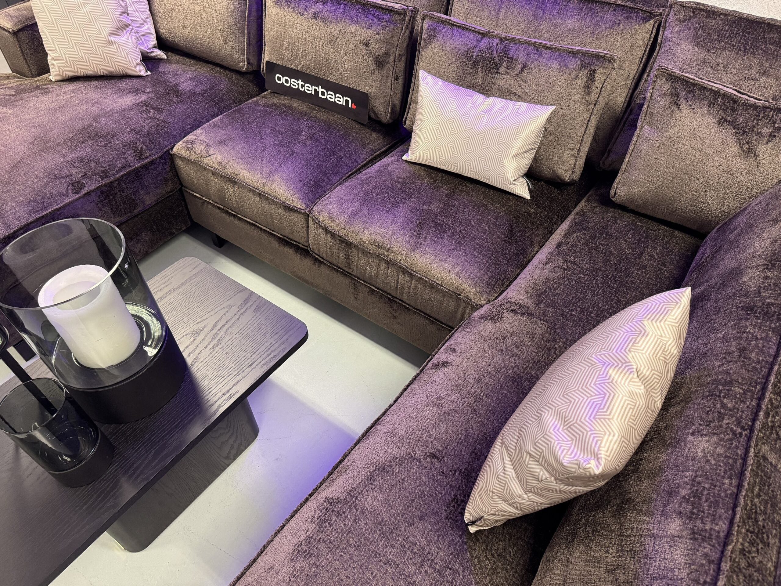 Luxe Teddy Velvet U-bank King Bergen107 Bruin 195x370x220cm - Afbeelding 2