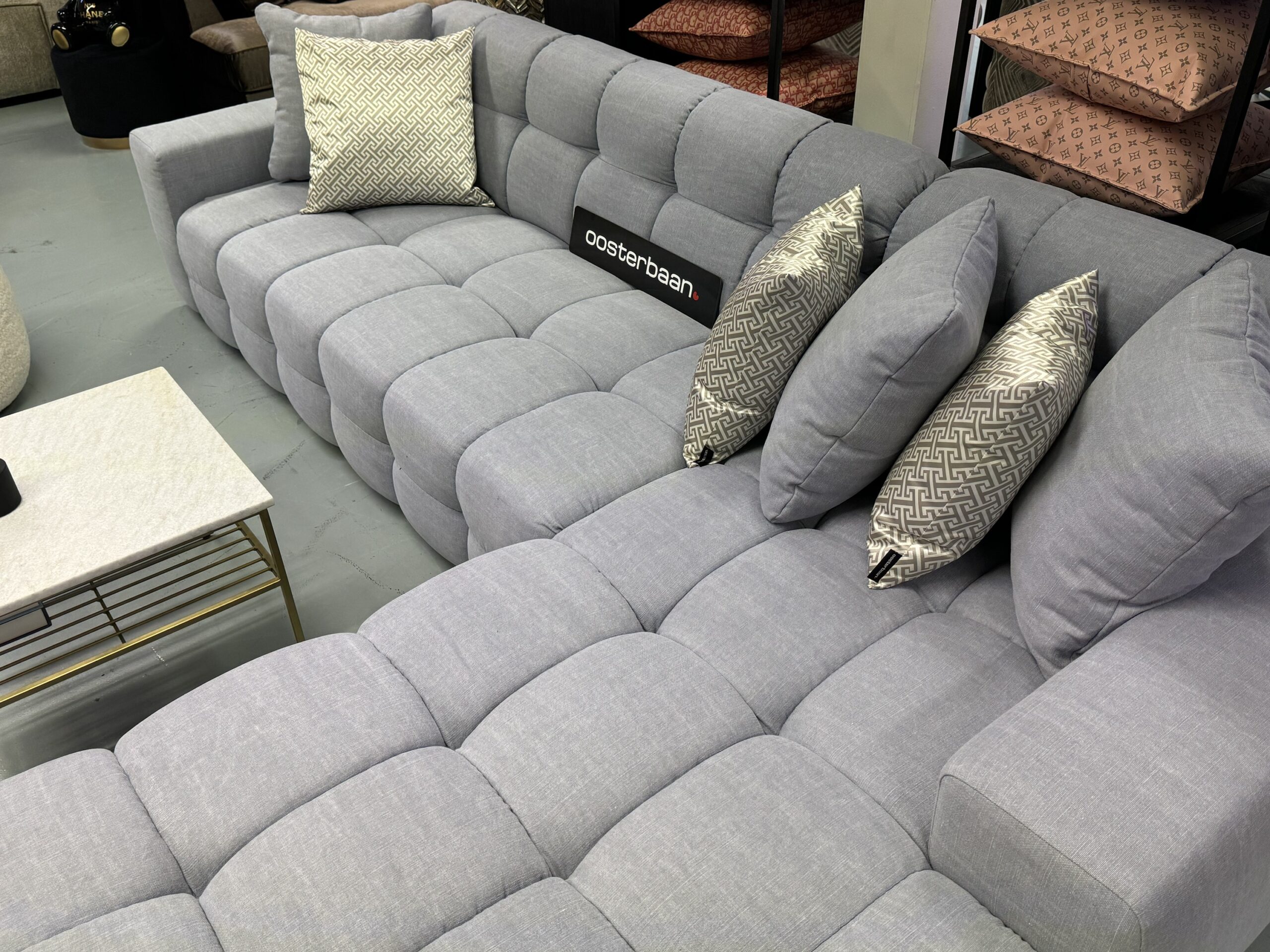 Luxe Velvet Loungebank Yently 200x300cm Jeans Blauw - NEW - Afbeelding 5