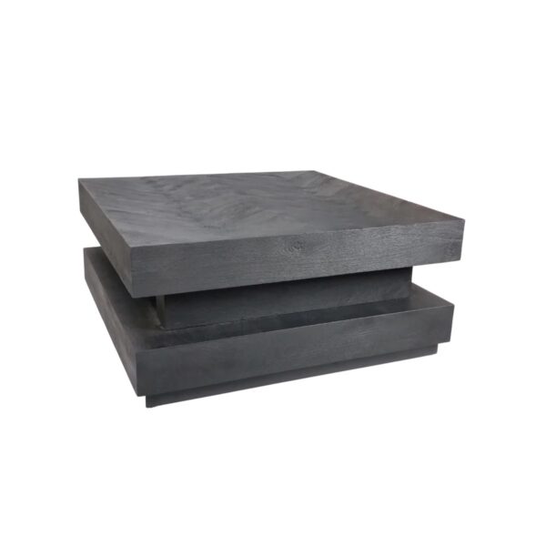 Luxe Visgraat Hamburger Salontafel Black Oak Zwart - NIEUW - Afbeelding 6