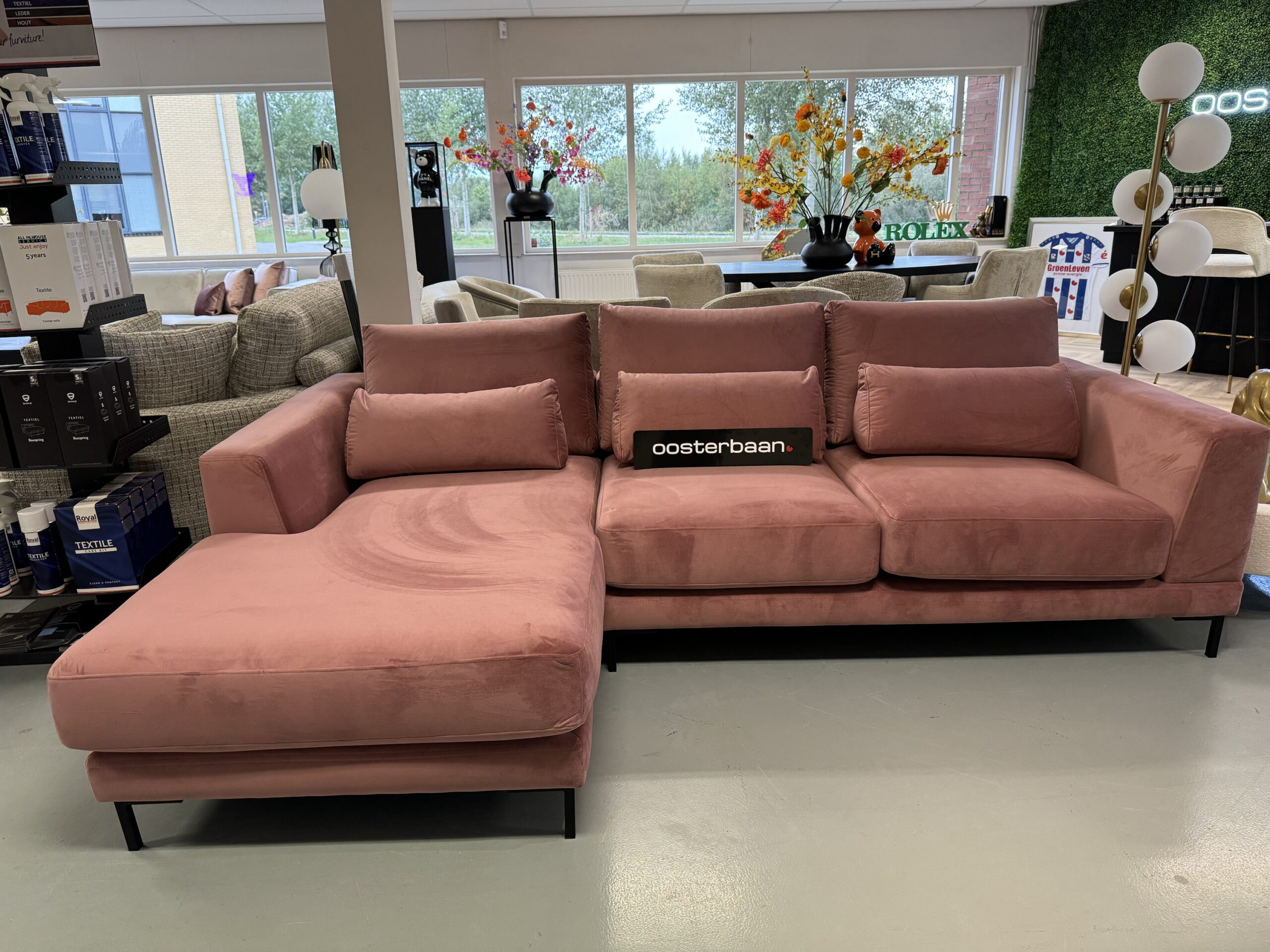 Luxe Velvet Loungebank Anna 170x260cm Roze
