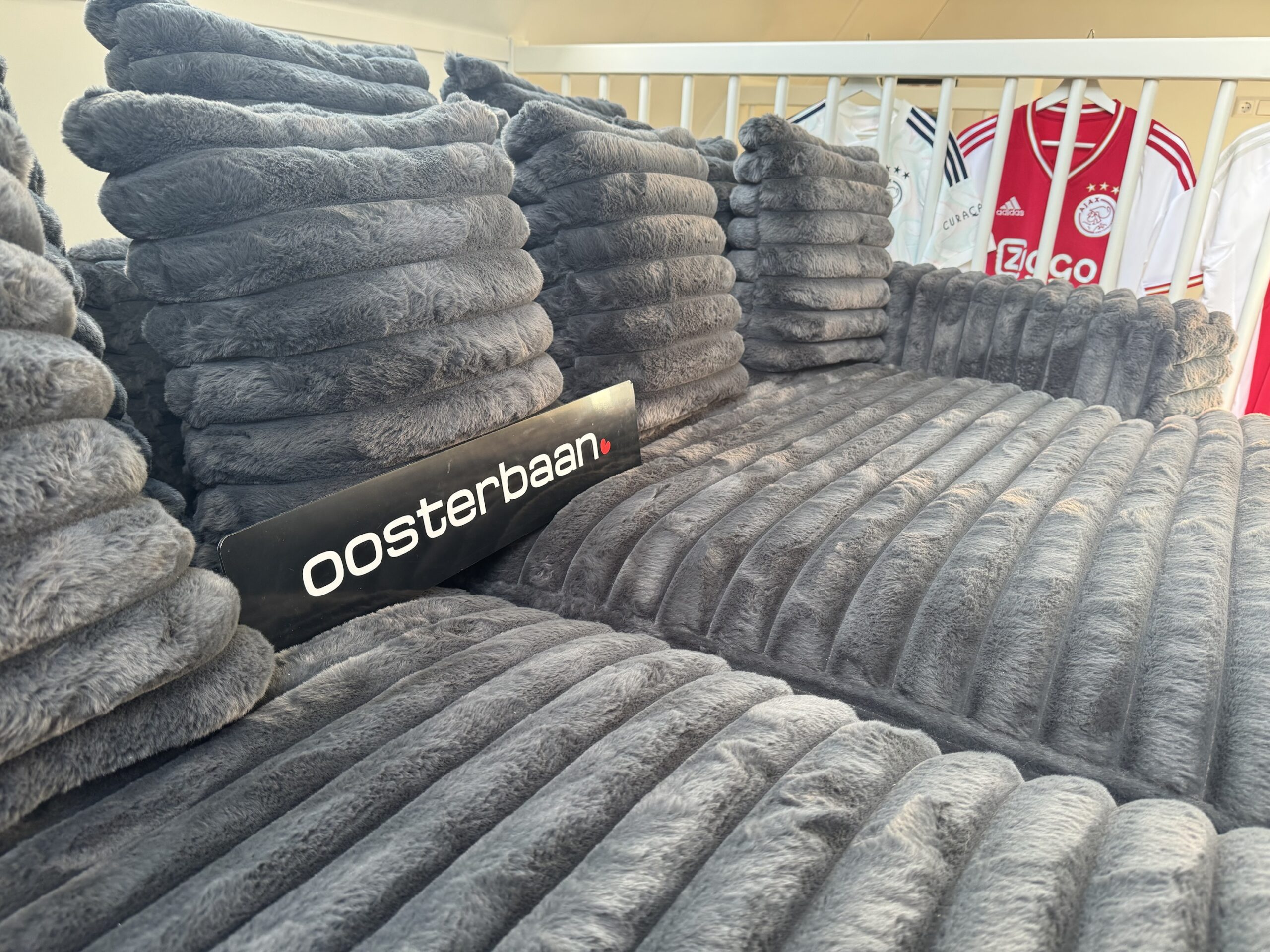 Luxe Velvet Fluffy Rib Loungebank Cozy Cinema 160x260cm Grijs - Afbeelding 2