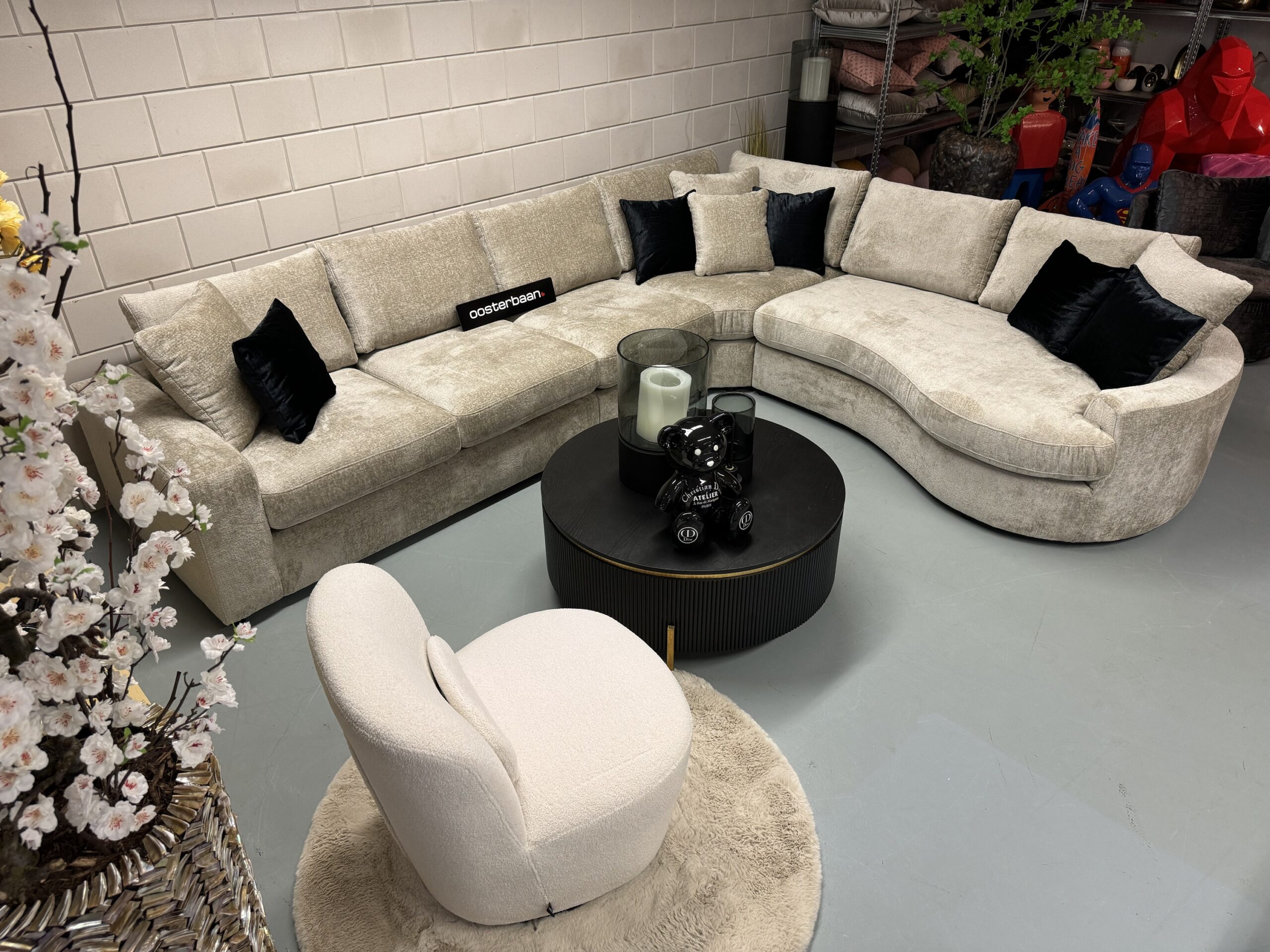 Luxe Teddy Velvet Hoekbank Jacco 340x280cm Bergen902 - Afbeelding 3