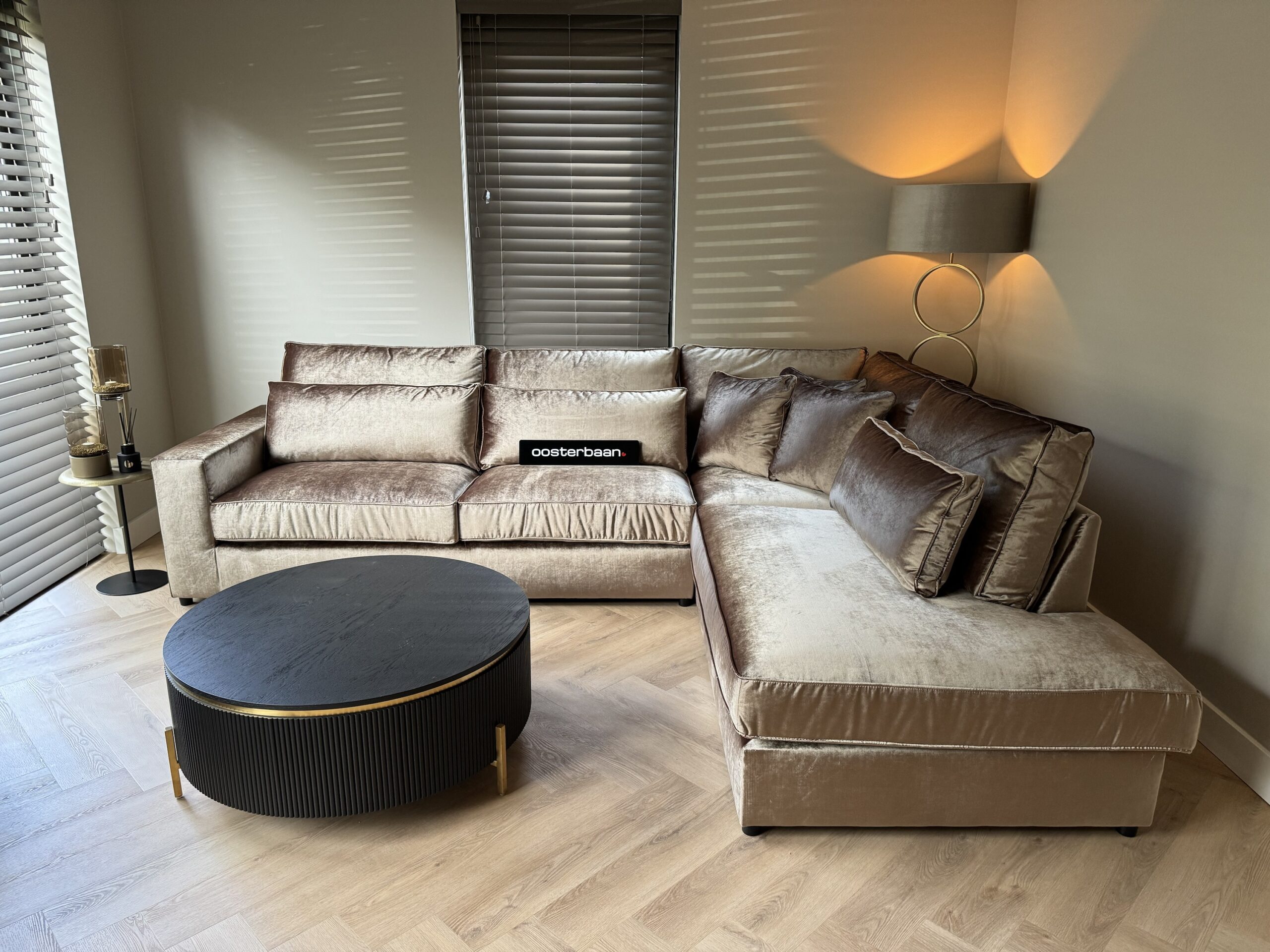 Luxe Velvet Hoekbank Pocket 310x250cm Emerald506