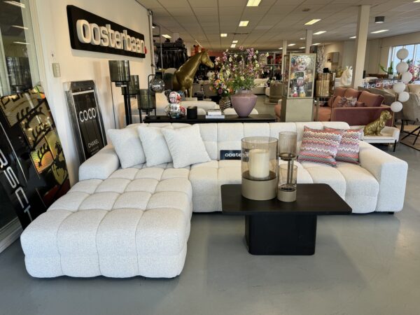 Luxe Teddy Bouclé Loungebank Yently 200x300cm Wit