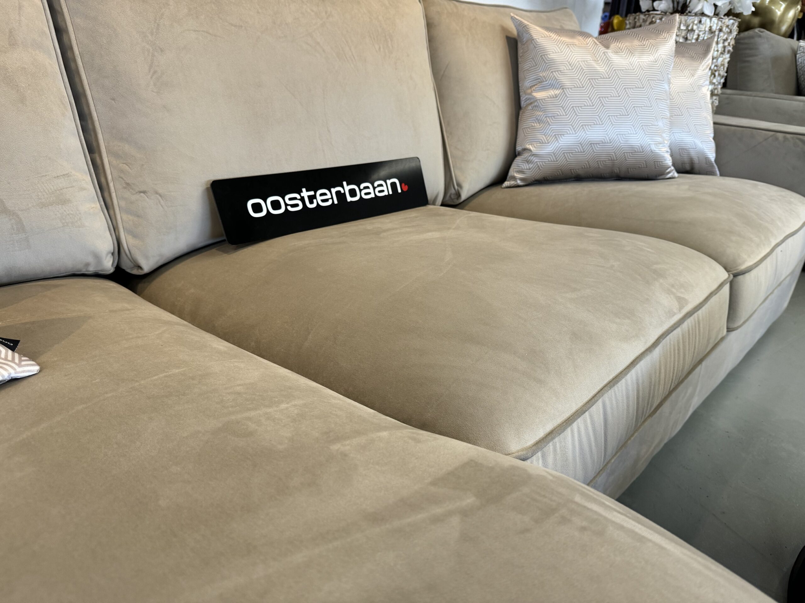 Luxe Velvet Loungebank Lio 170x295cm Beige Khaki Sand NIEUW - Afbeelding 7