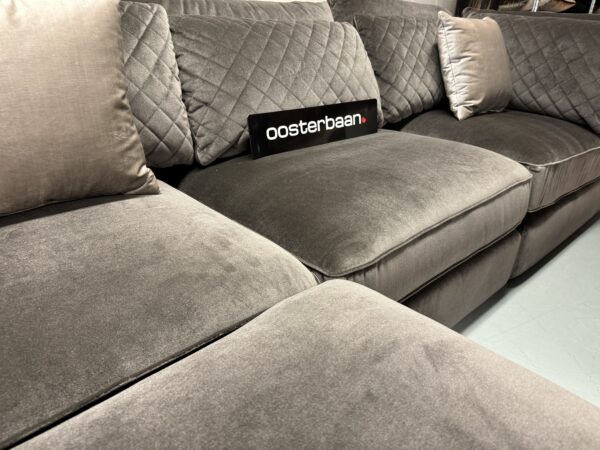 Luxe Velvet Elementen Loungebank Caesar 215x350cm NIEUW - Genova101 Bruin Grijs - Afbeelding 7