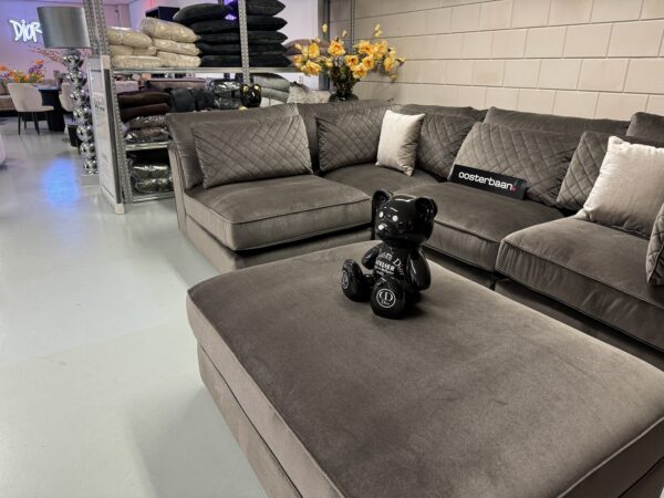 Luxe Velvet Elementen Loungebank Caesar 215x350cm NIEUW - Genova101 Bruin Grijs - Afbeelding 3