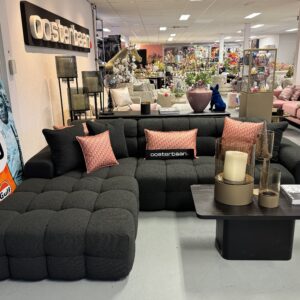 Luxe Teddy Bouclé Loungebank Yently 200x300cm Zwart