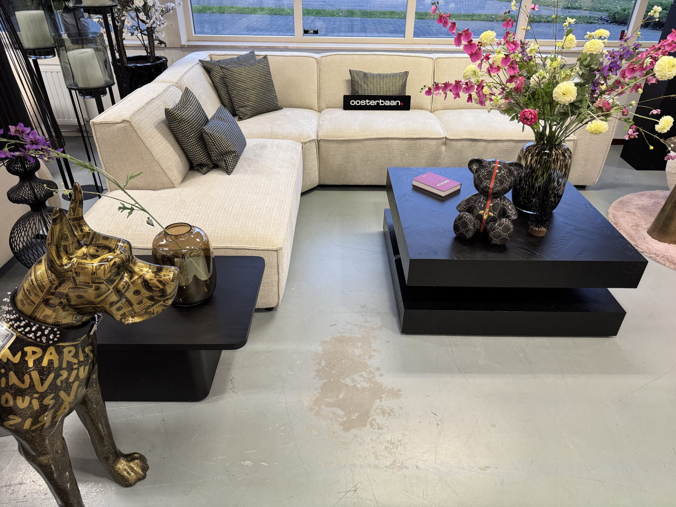 Luxe Teddy Velvet Hoekbank Richard 250x310cm Beige Sand