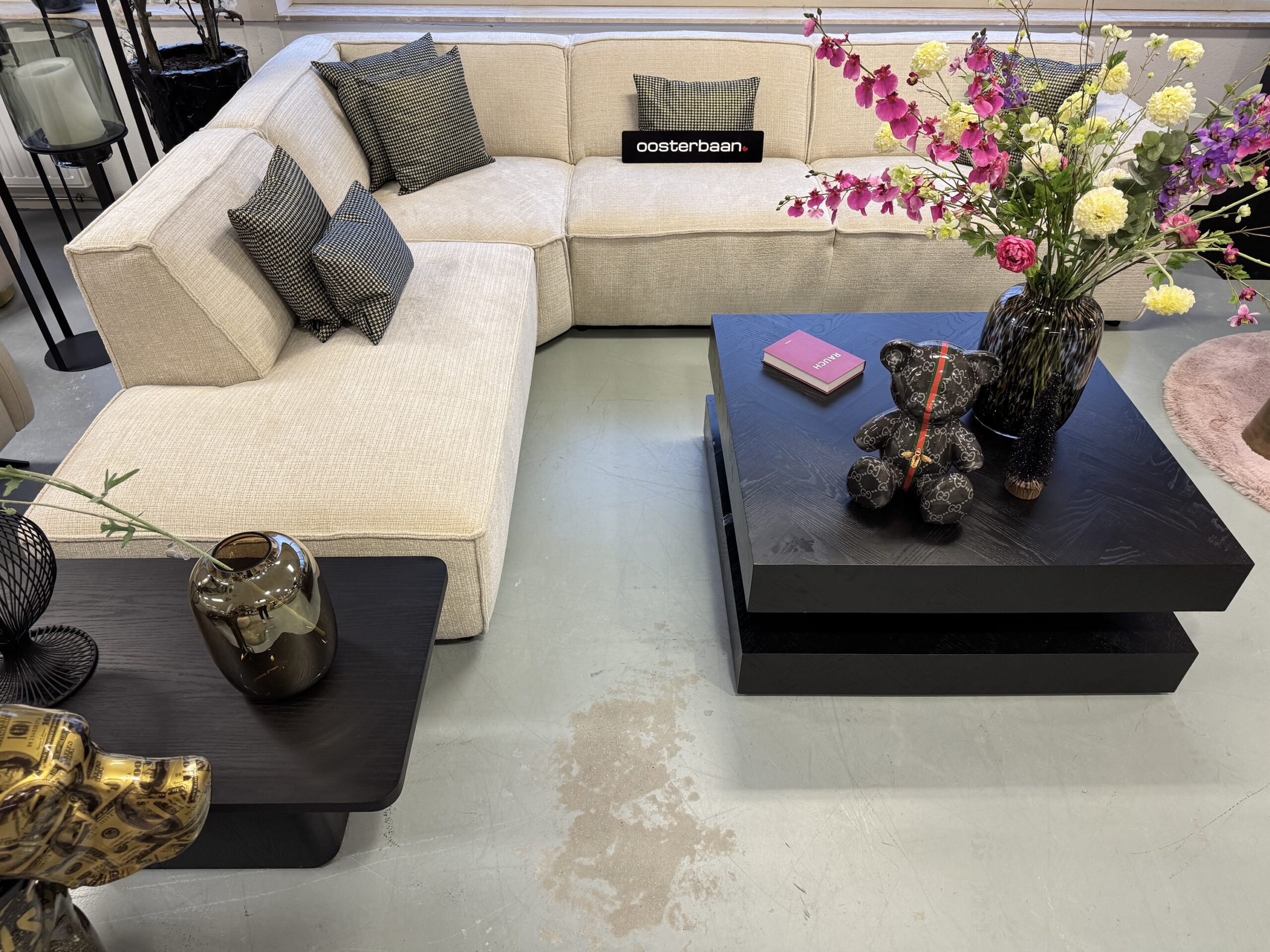 Luxe Teddy Velvet Hoekbank Richard 250x310cm Beige Sand - Afbeelding 8