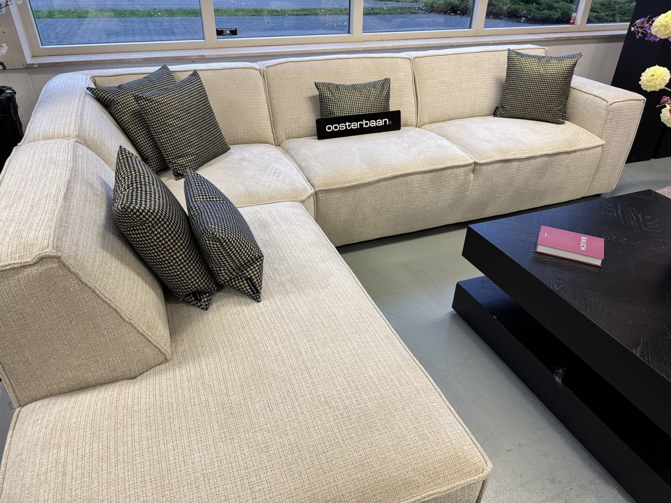 Luxe Teddy Velvet Hoekbank Richard 250x310cm Beige Sand - Afbeelding 2