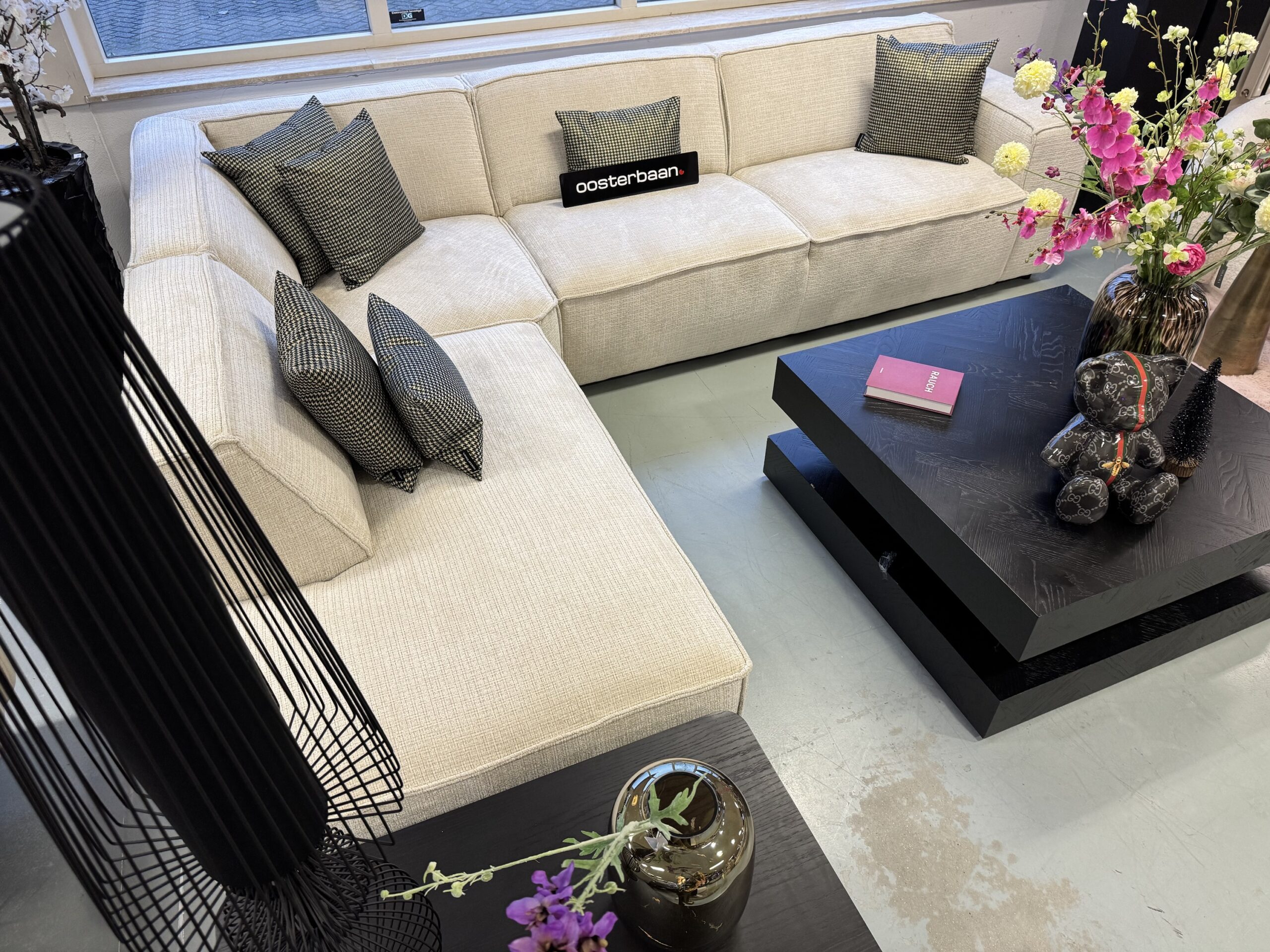 Luxe Teddy Velvet Hoekbank Richard 250x310cm Beige Sand - Afbeelding 6