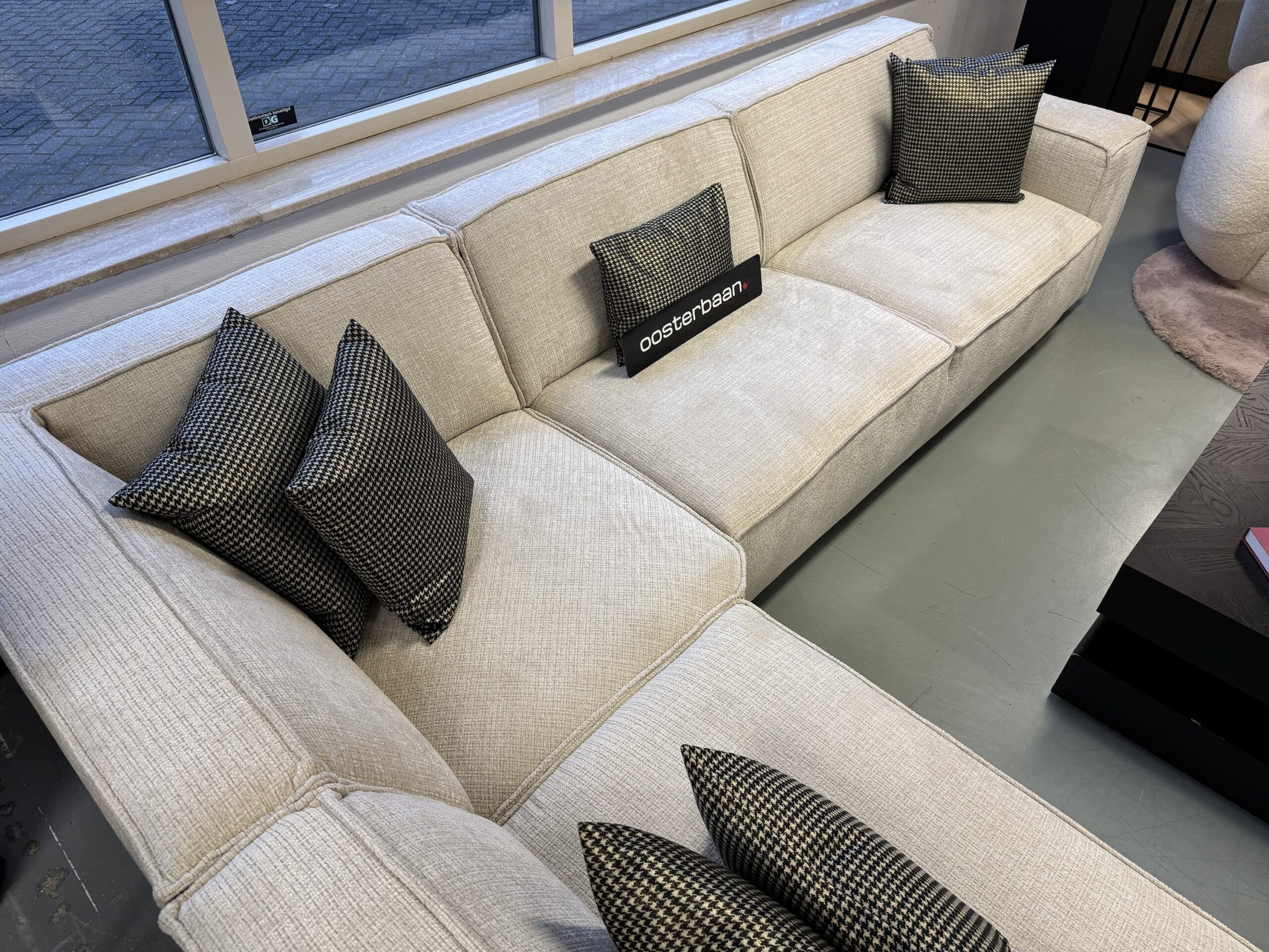 Luxe Teddy Velvet Hoekbank Richard 250x310cm Beige Sand - Afbeelding 5