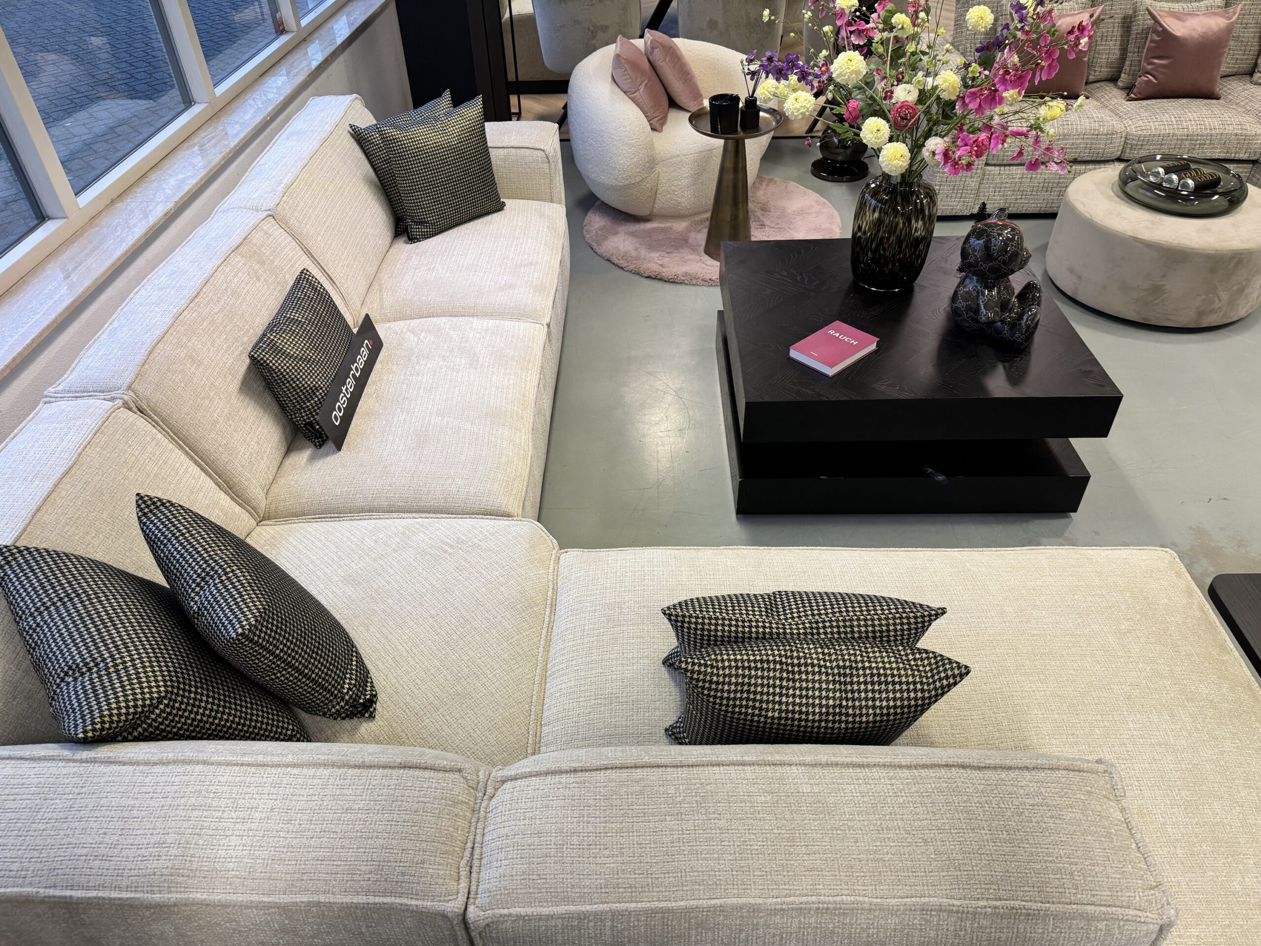 Luxe Teddy Velvet Hoekbank Richard 250x310cm Beige Sand - Afbeelding 4