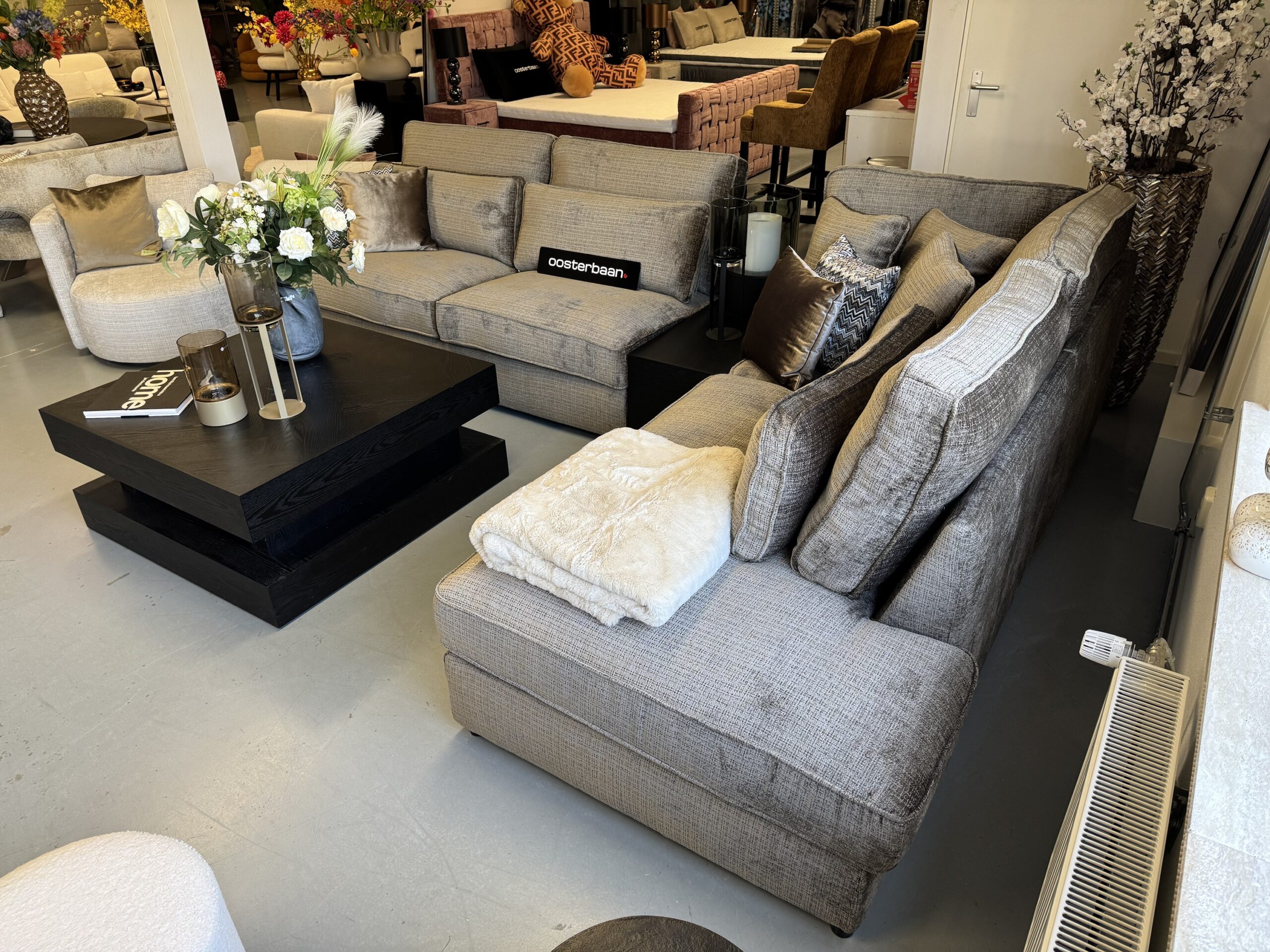 Luxe Velvet Teddy Hoekbank Pocket 310x250cm Niagara104 Stone Taupe Khaki - Afbeelding 7