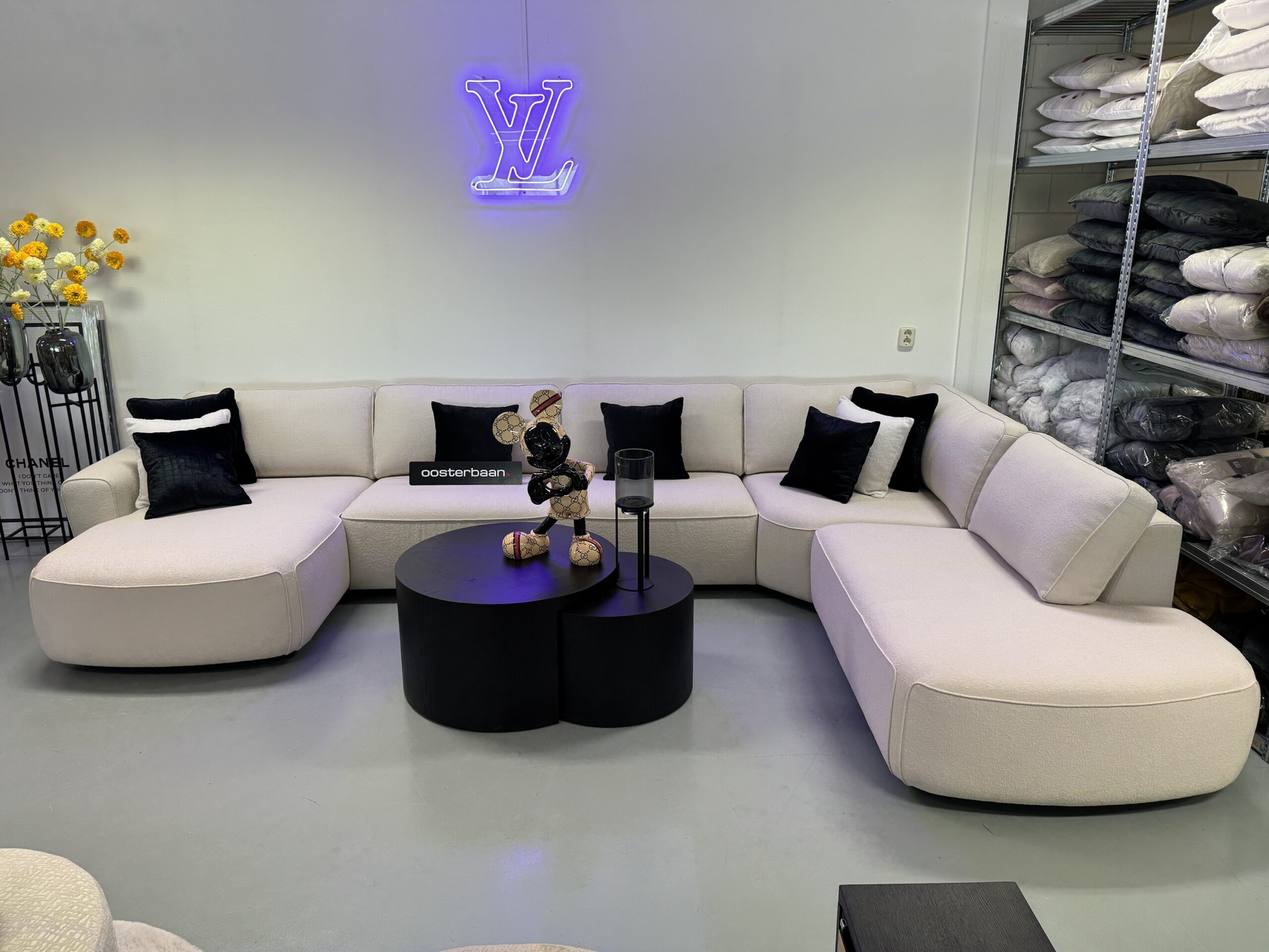 Luxe U-bank Dutti Wit Beige Creme 170x410x260cm NIEUW