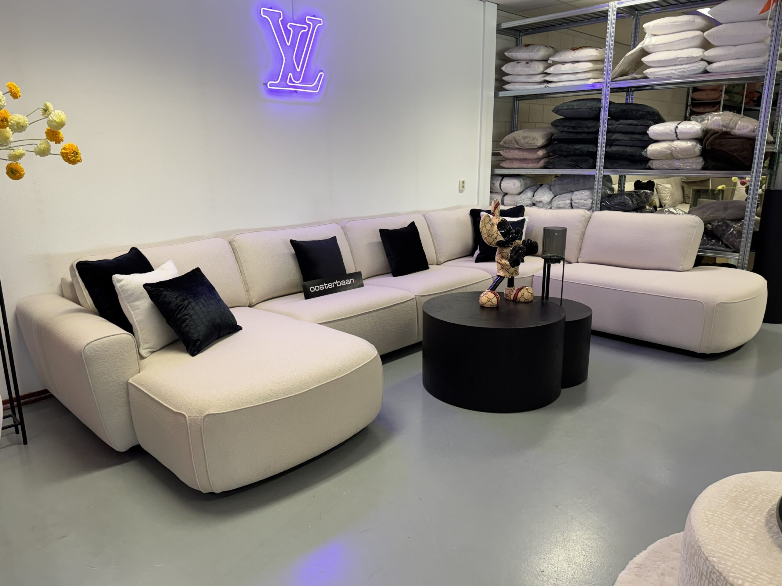 Luxe U-bank Dutti Wit Beige Creme 170x410x260cm NIEUW - Afbeelding 5